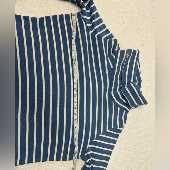L.L. Bean Blue and White Striped Blouse - Picture 7 of 10